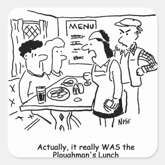 Adesivo Quadrado Casais dizem que comeram o almoço do Plowman (Frente)