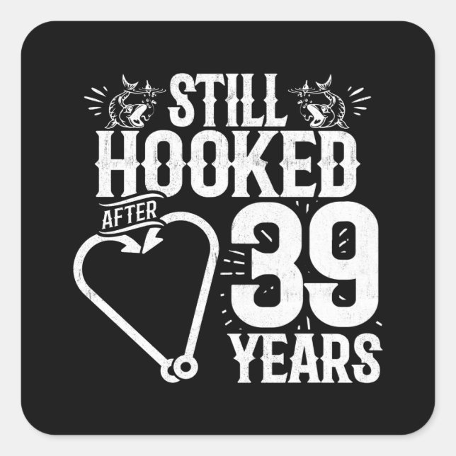 Adesivo Quadrado Casais do 39º aniversário de beleza casaram-se 39  (Frente)