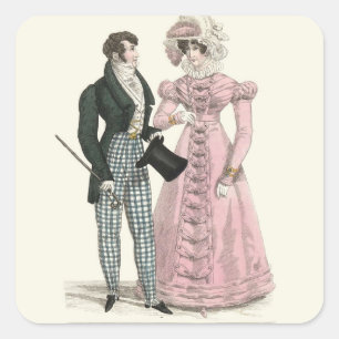 Adesivo Quadrado Casal Antigo Casamento 1823 Homem Mulher Moda