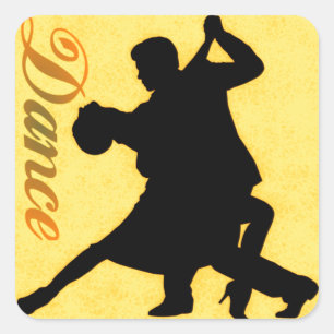Adesivo Quadrado Casal de dança Silhouette