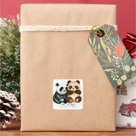 Adesivo Quadrado Casal do Urso de Corte | Casamento romântico