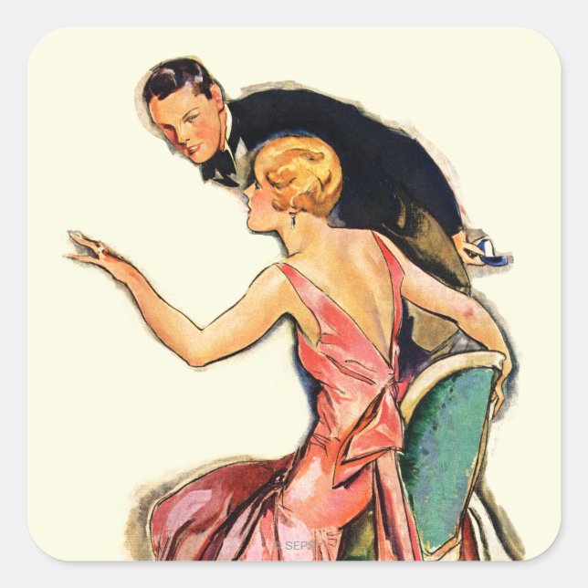 Adesivo Quadrado Casal Engajado (Frente)