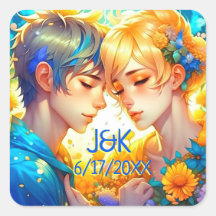 Casal Floral de Anime Boy e Rapariga Personalizado