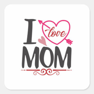 Adesivo Quadrado Casal Presente Eu Amo Mamãe