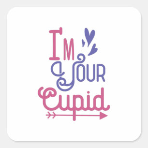 Adesivo Quadrado Casal Presente Eu Sou Seu Adorável Cupido