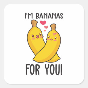 Adesivo Quadrado Casal Presente Sou Banana Para Você