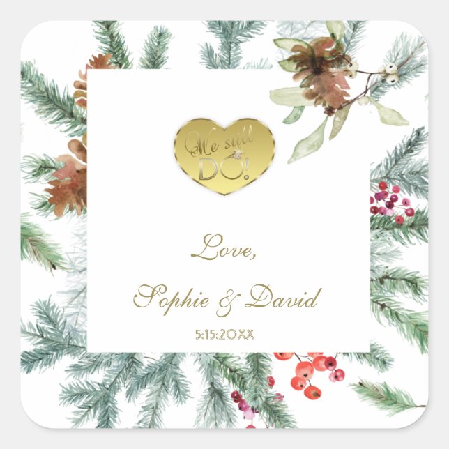 Adesivo Quadrado Casamento 50 de inverno Ainda fazemos (Frente)