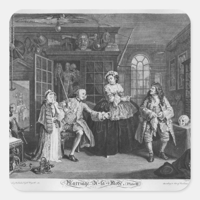 Adesivo Quadrado Casamento a la Mode (Frente)