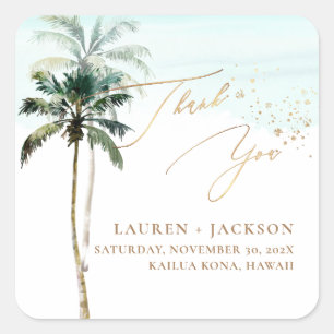 Adesivo Quadrado Casamento ArtsApp Chic Tropical Paradise