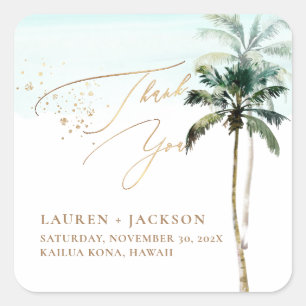 Adesivo Quadrado Casamento ArtsApp Chic Tropical Paradise