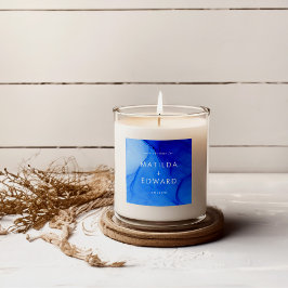 Adesivo Quadrado Casamento Azul-Navy Negrito Moderno Personalizado 