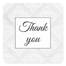 Casamento Branco Do Damask Elegante Obrigado Simpl