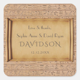 Adesivo Quadrado Casamento Charming Vintage Egípcio Papyrus