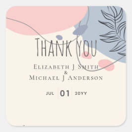 Adesivo Quadrado Casamento com Abstrato moderno japonês escandinavo