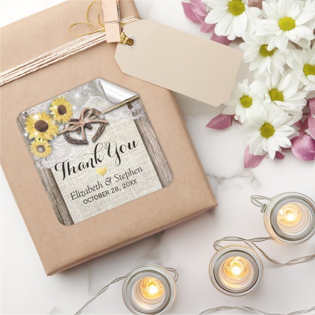 Adesivo Quadrado Casamento com flores solares em bruxelas ferradura (Criador carregado)