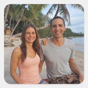 Adesivo Quadrado Casamento com Foto Personalizada, Noivado, Noiva