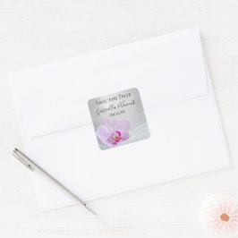 Adesivo Quadrado Casamento com Orquídea Rosa e Véu Bridal Salve a D