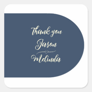 Adesivo Quadrado Casamento Costeiro de Praia Tropical Moderna