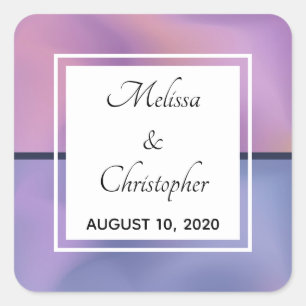Adesivo Quadrado Casamento de Abstrato de Suplente e Rosa Moderno