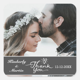 Adesivo Quadrado Casamento de agradecimento Personalizado