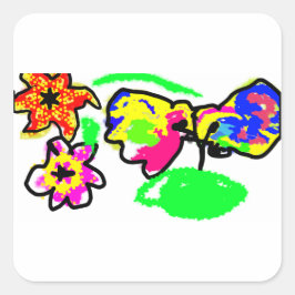 Adesivo Quadrado Casamento de Aves Humosas