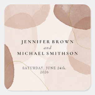 Adesivo Quadrado Casamento de casal Boho Beach Ombre Terracota