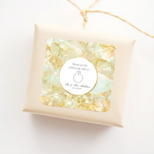 Adesivo Quadrado Casamento de Cristal Burst de Champagne