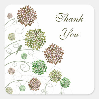 Adesivo Quadrado Casamento De Dahlia Garden Obrigado Sticker Quadra