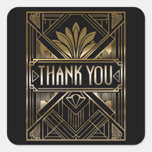 Adesivo Quadrado Casamento de Deco de Arte com Vidro Preto e Dourad