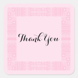 Adesivo Quadrado Casamento de Design étnico Obrigado Stickers 2