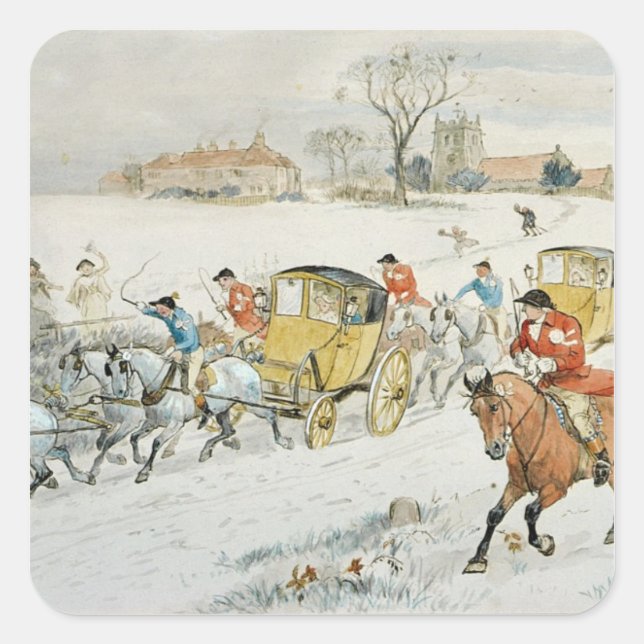 Adesivo Quadrado Casamento de Diana Wood: retornando da Igreja (Frente)