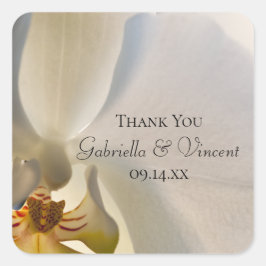Adesivo Quadrado Casamento De Elegância Branca Obrigado Marca Favor