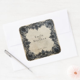 Adesivo Quadrado Casamento de Elegância Gótica Vitoriana