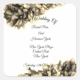 Adesivo Quadrado Casamento de Elegante Natural Abstrato moderno