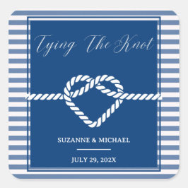Adesivo Quadrado Casamento de faixas de Marinho Azul Azul