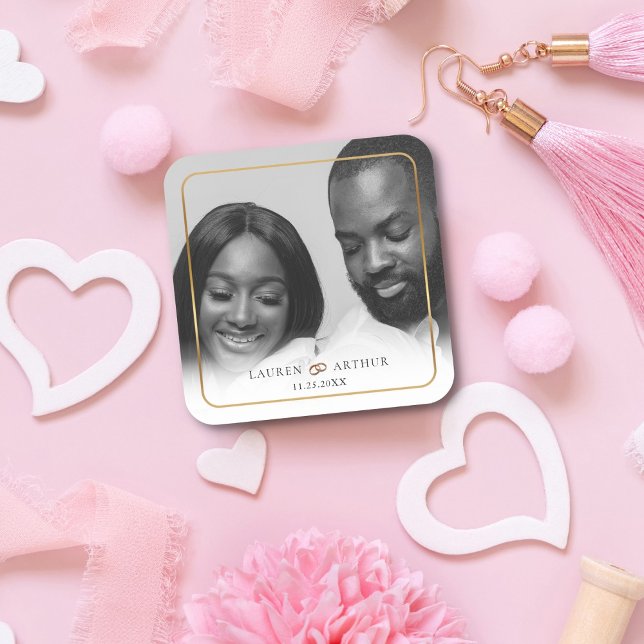 Adesivo Quadrado Casamento de Fotografias de Quadro Dourado Ultra M (Criador carregado)