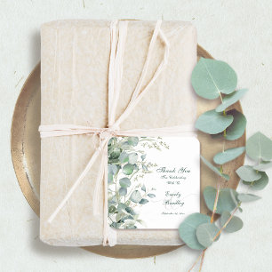 Adesivo Quadrado Casamento De Letras De Água Eucalyptus Obrigado Fa