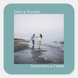 Adesivo Quadrado Casamento de Obrigados e amor lacrimogêneo