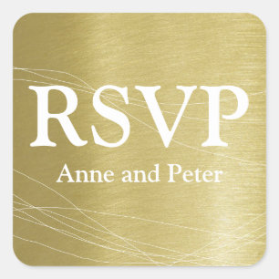 Adesivo Quadrado Casamento de ouro faux da RSVP
