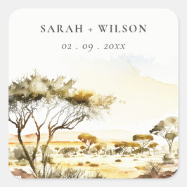 Adesivo Quadrado Casamento de Paisagem Africana com Muted Earth Wat