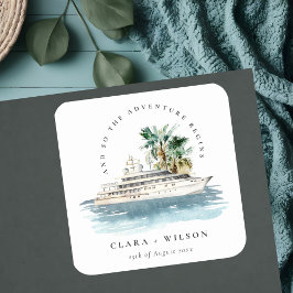 Adesivo Quadrado Casamento de paisagens do navio de cruzeiro Dusky
