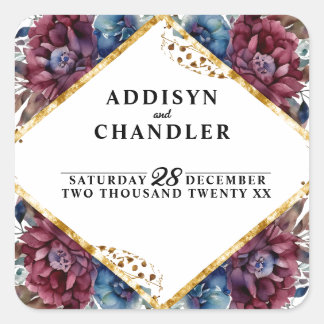 Adesivo Quadrado Casamento de Pena de Morte em Tonelada de Jewel