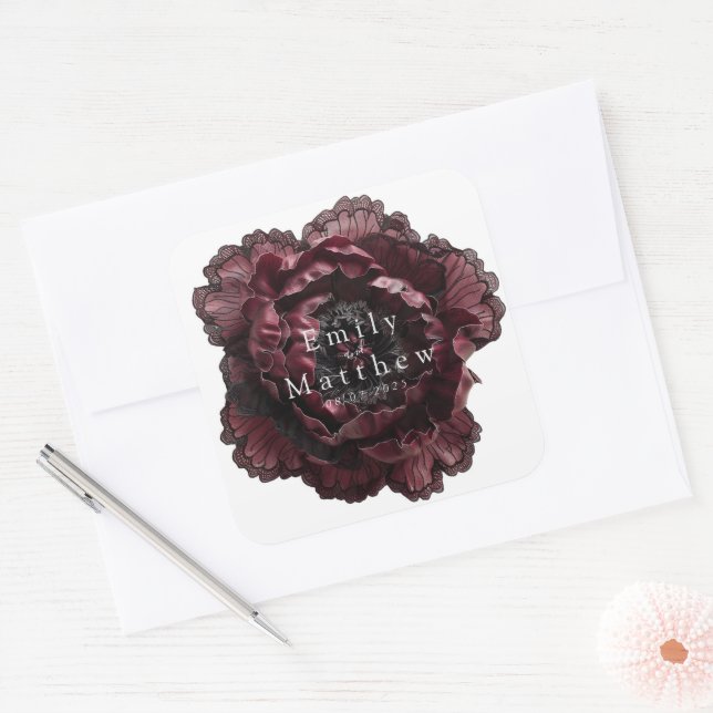 Adesivo Quadrado Casamento de peões góticos barrocos (Envelope)