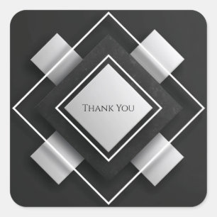 Adesivo Quadrado Casamento de Quadro Geométrico de Ivory e Carvões