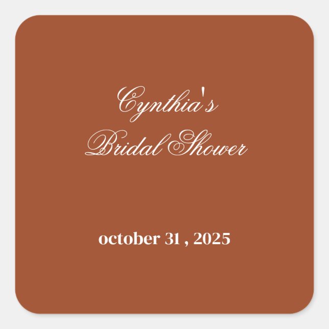 Adesivo Quadrado Casamento de Romance Floral de Outono (Frente)