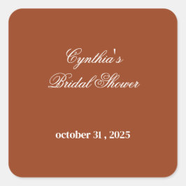 Adesivo Quadrado Casamento de Romance Floral de Outono: Chá de Noiv