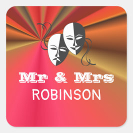 Adesivo Quadrado Casamento de Tema do Show Playbill