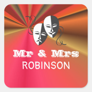 Adesivo Quadrado Casamento de Tema do Show Playbill