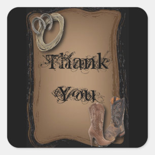 Adesivo Quadrado casamento do cowboy russo do oeste