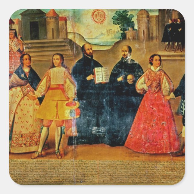 Adesivo Quadrado Casamento duplo entre duas mulheres incas (Frente)